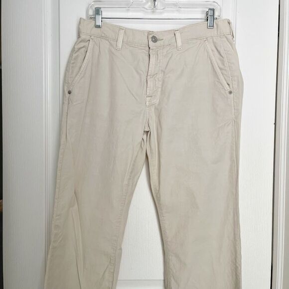 Seven For All Mankind Khaki Cottom Bootcut T6025487U Flat Front Pocket Pants - Picture 3 of 12